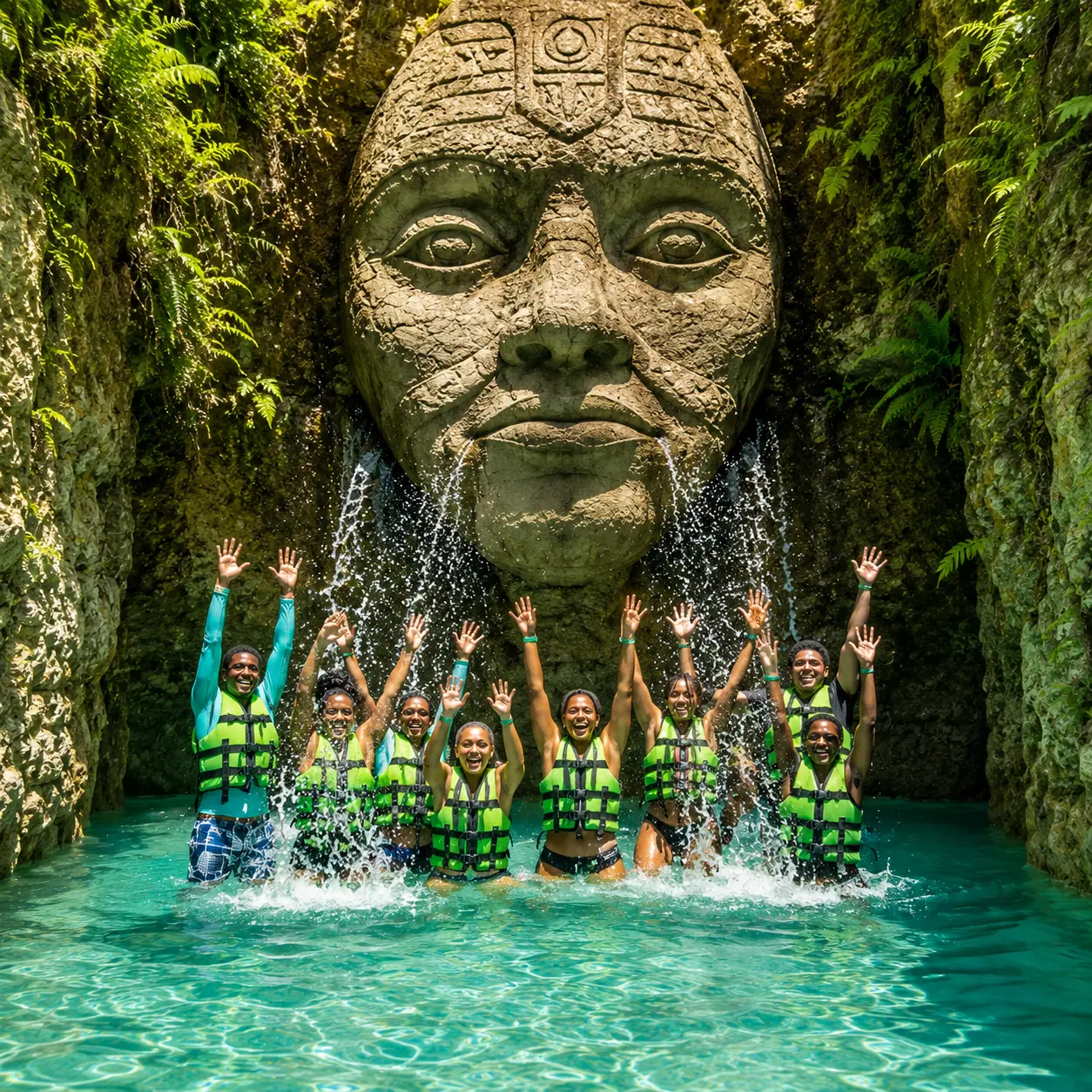 Hoyo Azul cenote at Scape Park